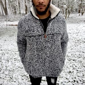 Unisex Fleece/Sherpa Fur Winter Jacket with Zipper